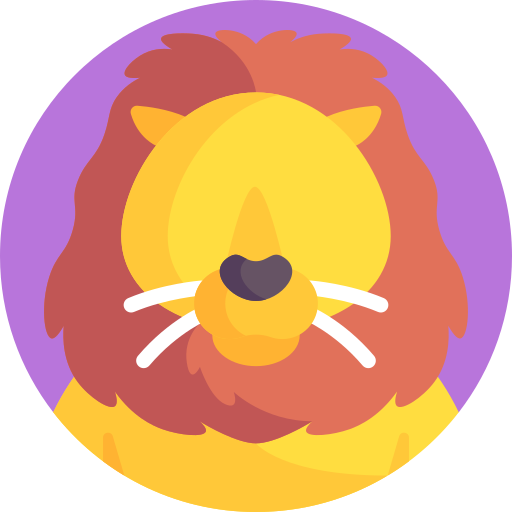 Cowardly lion Detailed Flat Circular Flat icon