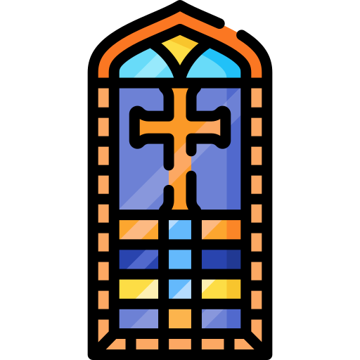 Stained glass window Special Lineal color icon