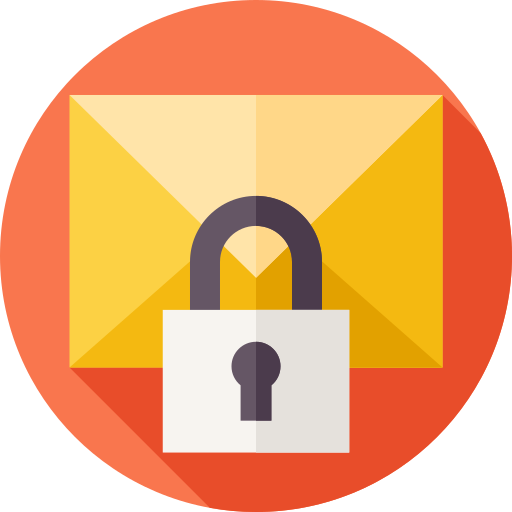 Confidential email Flat Circular Flat icon