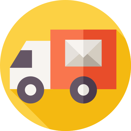 usługi pocztowe Flat Circular Flat ikona