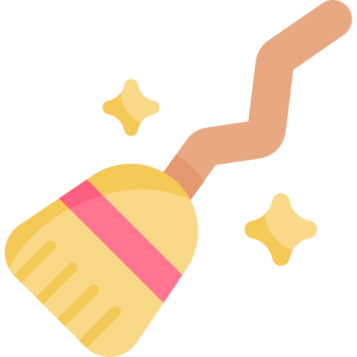 Magic broom Kawaii Flat icon