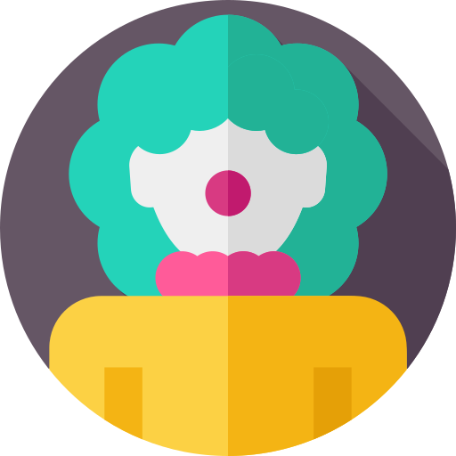clown Flat Circular Flat icona