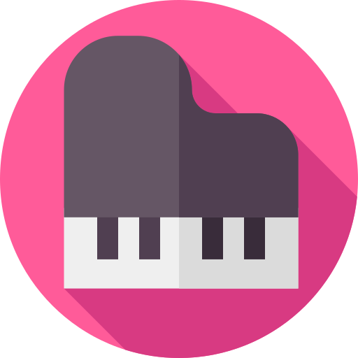 Grand piano Flat Circular Flat icon
