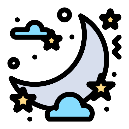 Moon Flatart Icons Lineal Color icon