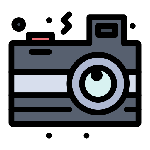 Camera Flatart Icons Lineal Color icon