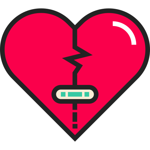 gebroken hart Detailed Straight Lineal color icoon
