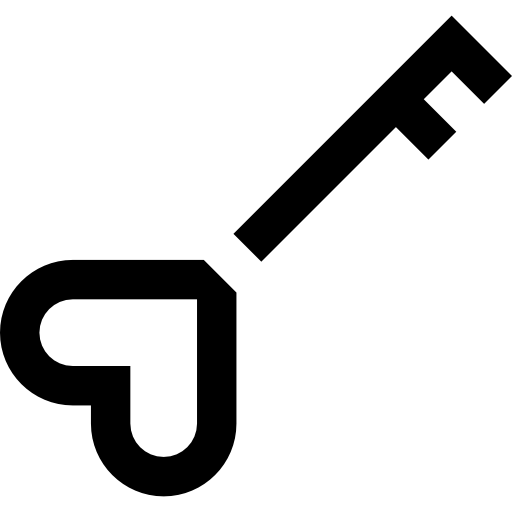 Key Basic Straight Filled icon