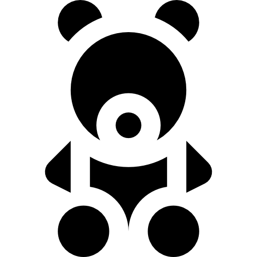 oso de peluche Basic Straight Filled icono