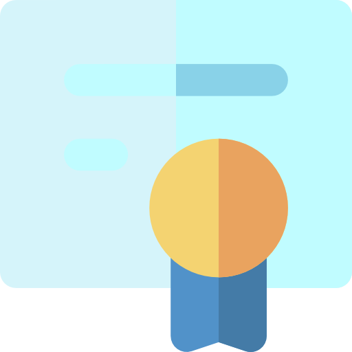 certyfikat Basic Rounded Flat ikona