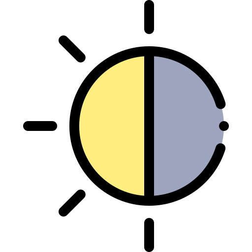 밝기와 대비 Detailed Rounded Lineal color icon