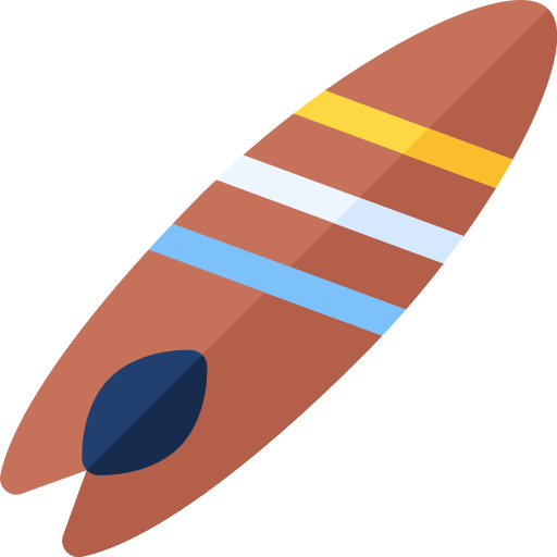 サーフィンボード Basic Rounded Flat icon