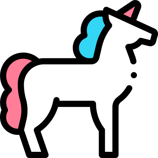 unicorno Detailed Rounded Lineal color icona