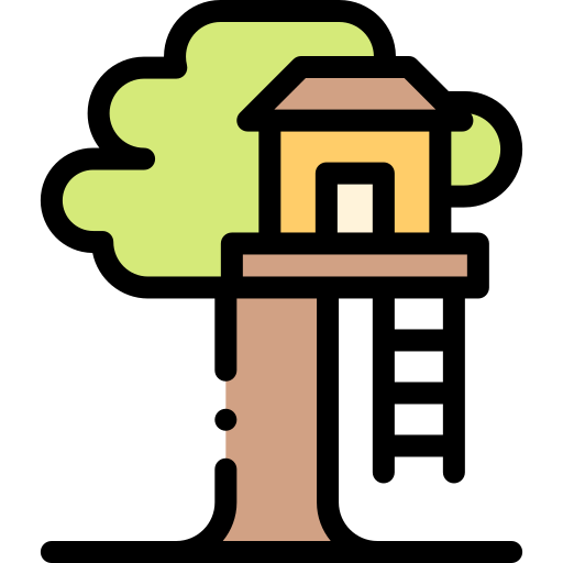 Tree house Detailed Rounded Lineal color icon