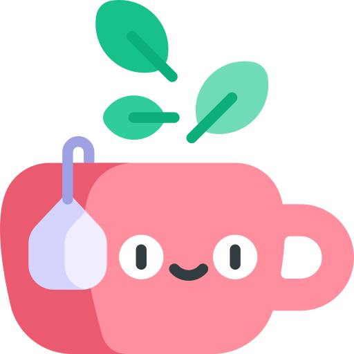 herbata z koki Kawaii Flat ikona