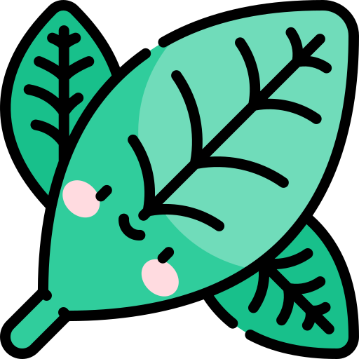 코카 잎 Kawaii Lineal color icon