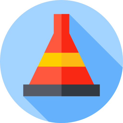 Traffic cone Flat Circular Flat icon