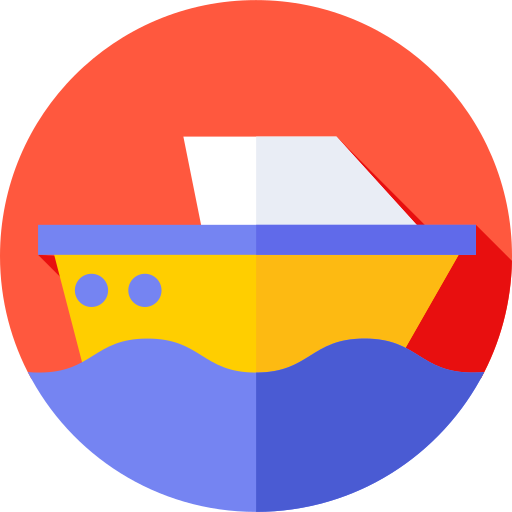 救助船 Flat Circular Flat icon