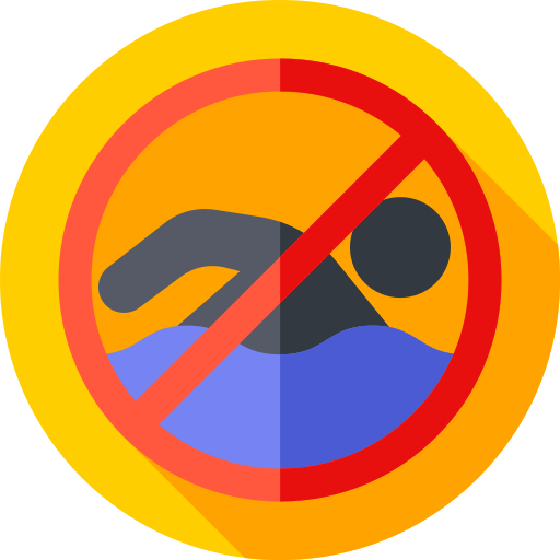 No swimming Flat Circular Flat icon