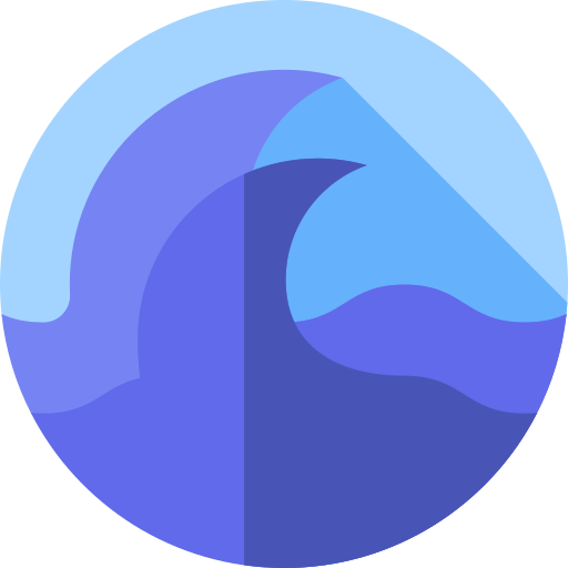 Waves Flat Circular Flat icon