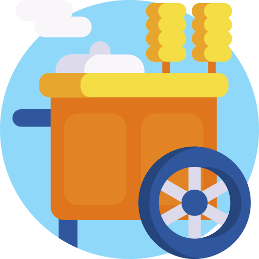 Popcorn cart Detailed Flat Circular Flat icon