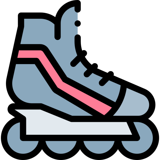 롤러 스케이트 Detailed Rounded Lineal color icon