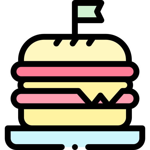 burger Detailed Rounded Lineal color icon