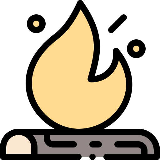 Campfire Detailed Rounded Lineal color icon