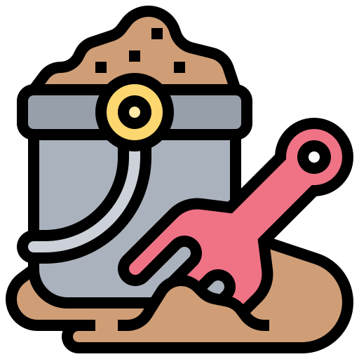 Sand bucket Meticulous Lineal Color icon