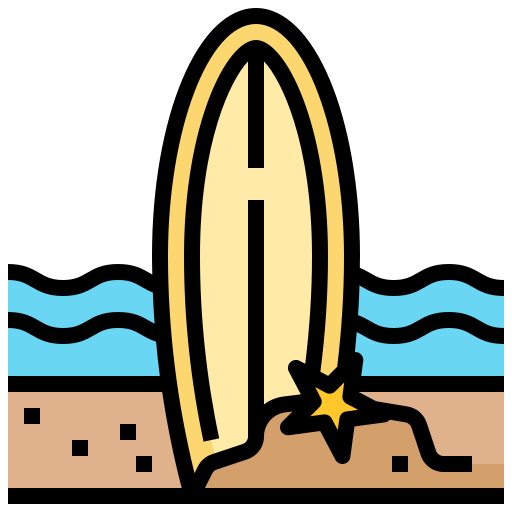 Surfboard Meticulous Lineal Color icon