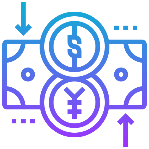 câmbio monetário Meticulous Gradient Ícone
