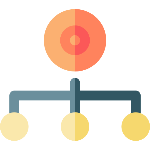 estructura jerarquica Basic Rounded Flat icono