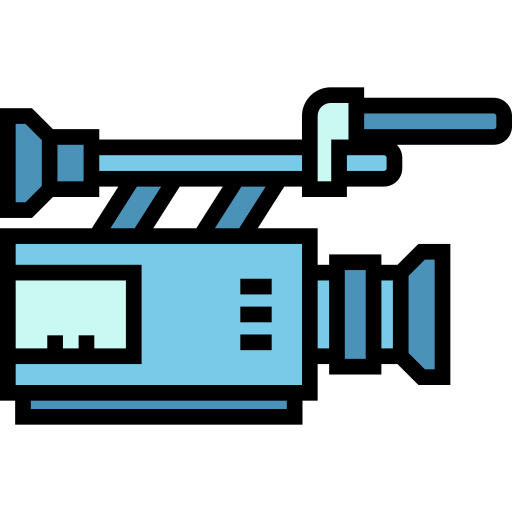 video camera's Detailed Straight Lineal color icoon