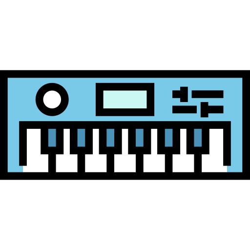 muzyka elektroniczna Detailed Straight Lineal color ikona