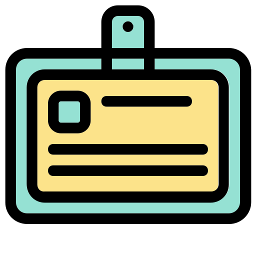 tarjeta de identificación Generic Outline Color icono