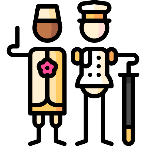 unabhängigkeit Puppet Characters Lineal Color icon