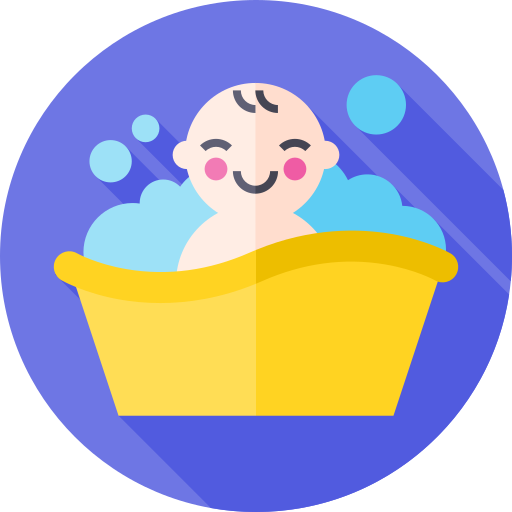 Baby bath tub Flat Circular Flat icon