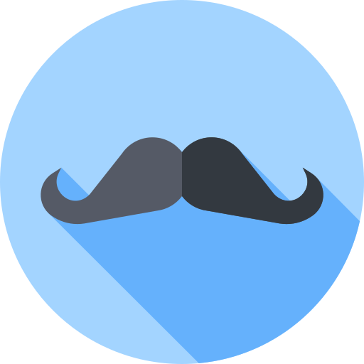 wąsy Flat Circular Flat ikona