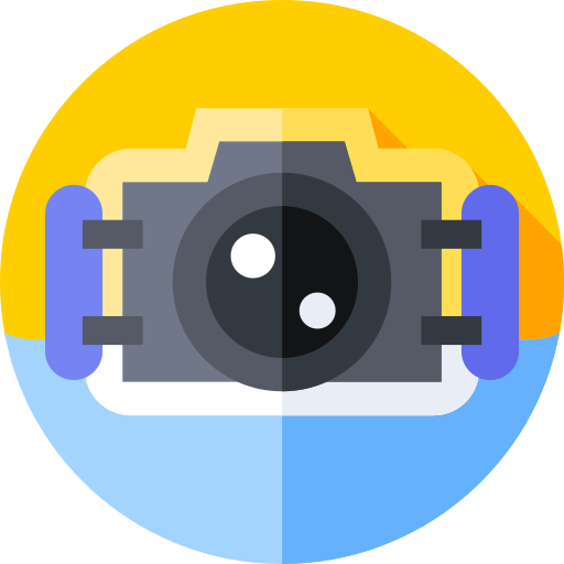 Underwater camera Flat Circular Flat icon