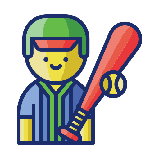 giocatore di baseball Flaticons Lineal Color icona