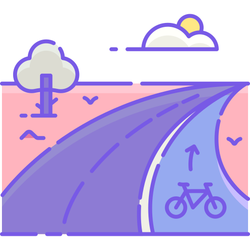 自転車専用車線 Flaticons Lineal Color icon
