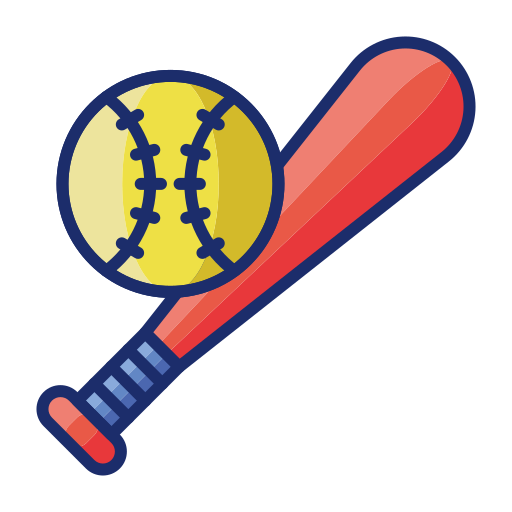 Бейсбольная бита Flaticons Lineal Color иконка