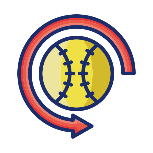piłka baseballowa Flaticons Lineal Color ikona