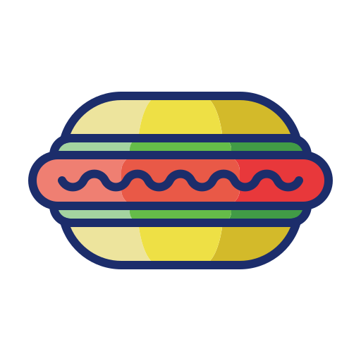 hot dogs Flaticons Lineal Color icon