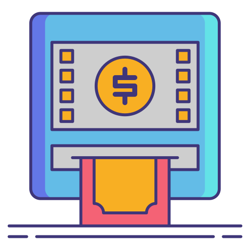 atm 기계 Flaticons Lineal Color icon