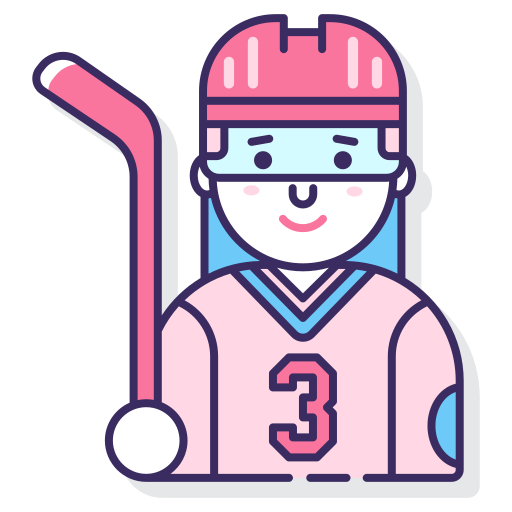 Hockey player Flaticons Lineal Color icon