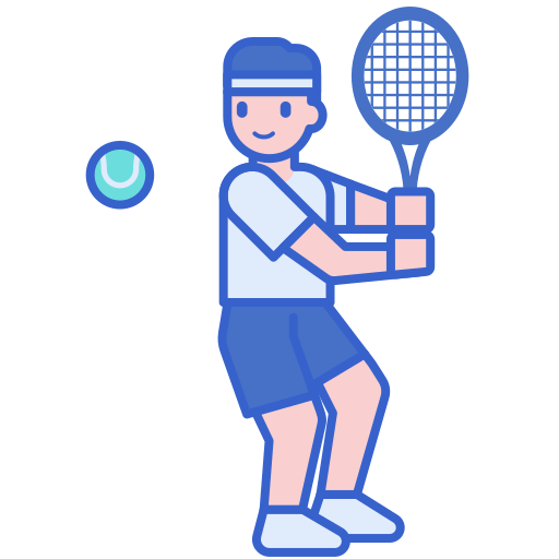 Теннисист Flaticons Lineal Color иконка