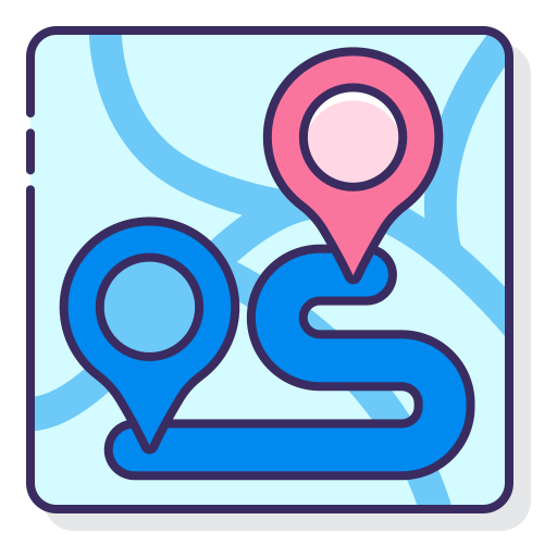 route Flaticons Lineal Color icoon