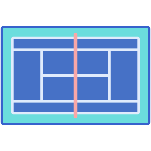campo da tennis Flaticons Lineal Color icona
