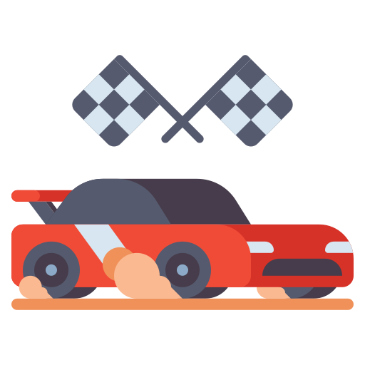 samochód wyścigowy Flaticons Flat ikona