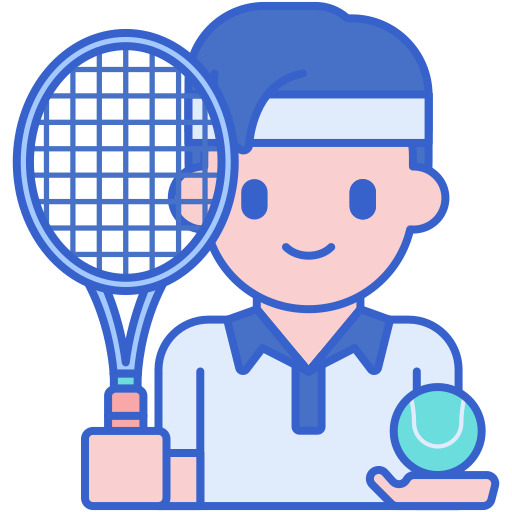 Теннисист Flaticons Lineal Color иконка